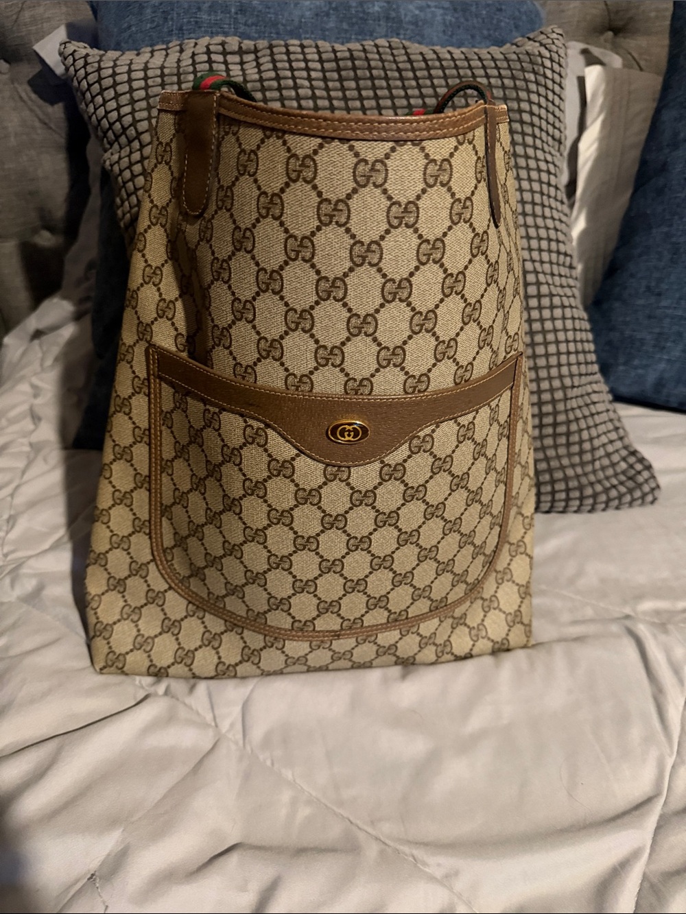 Gucci Beige Monogram Canvas market tote
